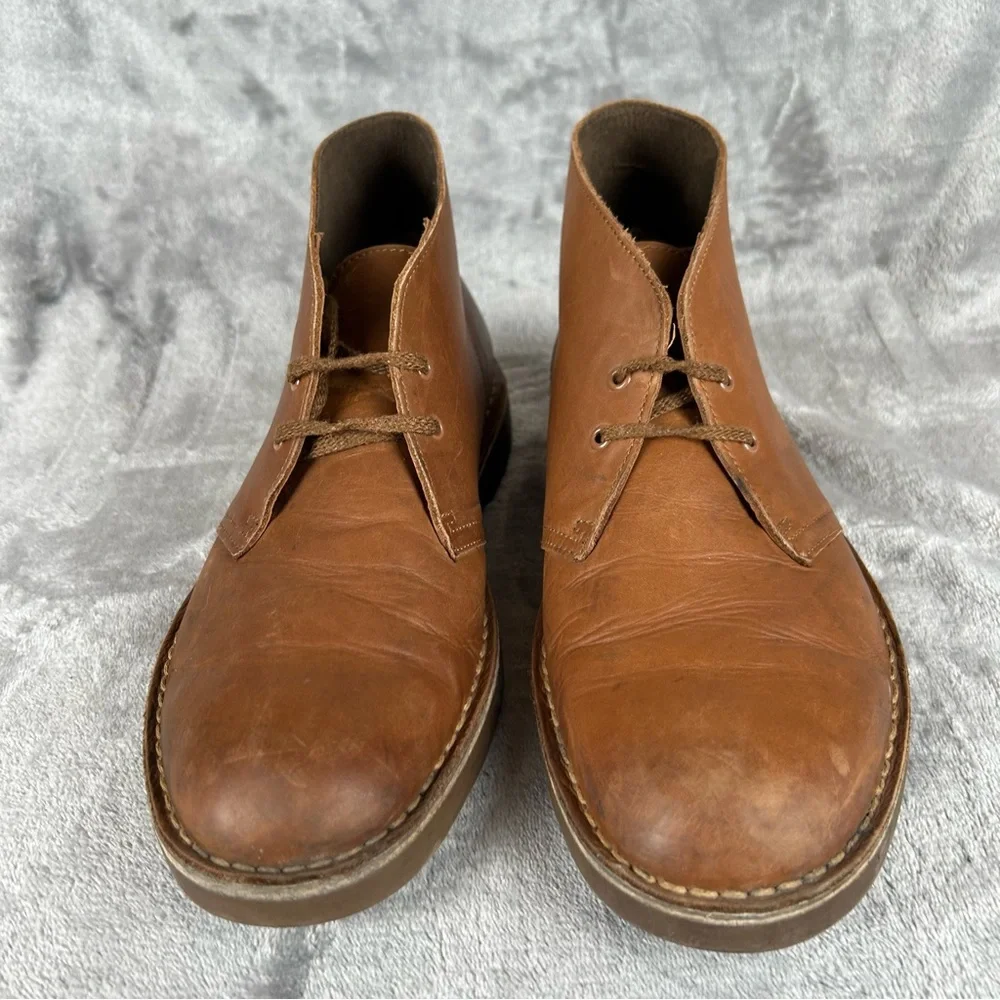 Clarks Collection Bushacre Desert Boots Mens Size 8.5 Brown Leather Lace Up‎
